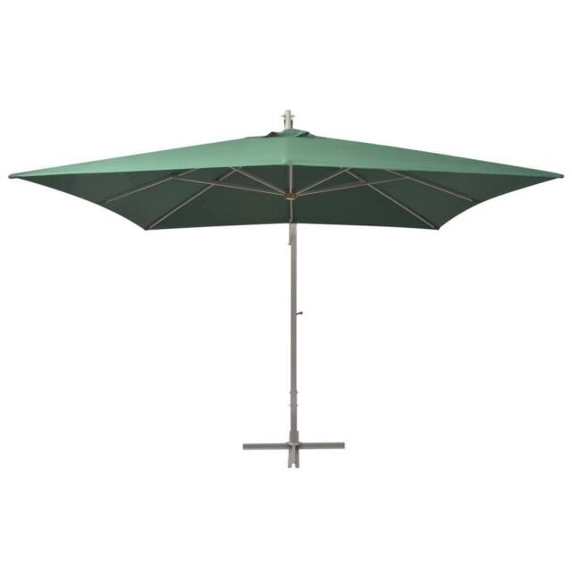 Berkfield Home Hanging Parasol 300x300 cm Green Aluminium Pole - image 1