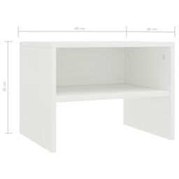 Berkfield Home Bedside Cabinet White 40x30x30 cm Engineered Wood - Size: 40 x 30 x 30 cm - thumbnail 6