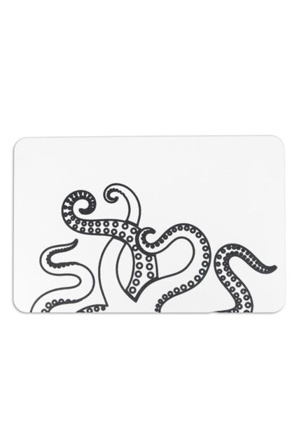 Octopus Tentacles White Stone Non Slip Bath Mat