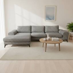 Abakus Direct Venice Chenille Corner Left Sofa with Extra-wide Padded Arms in Charcoal - thumbnail 6