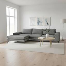 Abakus Direct Venice Chenille Corner Left Sofa with Extra-wide Padded Arms in Charcoal - thumbnail 5