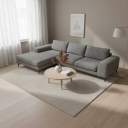 Abakus Direct Venice Chenille Corner Left Sofa with Extra-wide Padded Arms in Charcoal - thumbnail 2