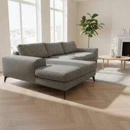 Abakus Direct Venice Chenille Corner Left Sofa with Extra-wide Padded Arms in Charcoal - thumbnail 8