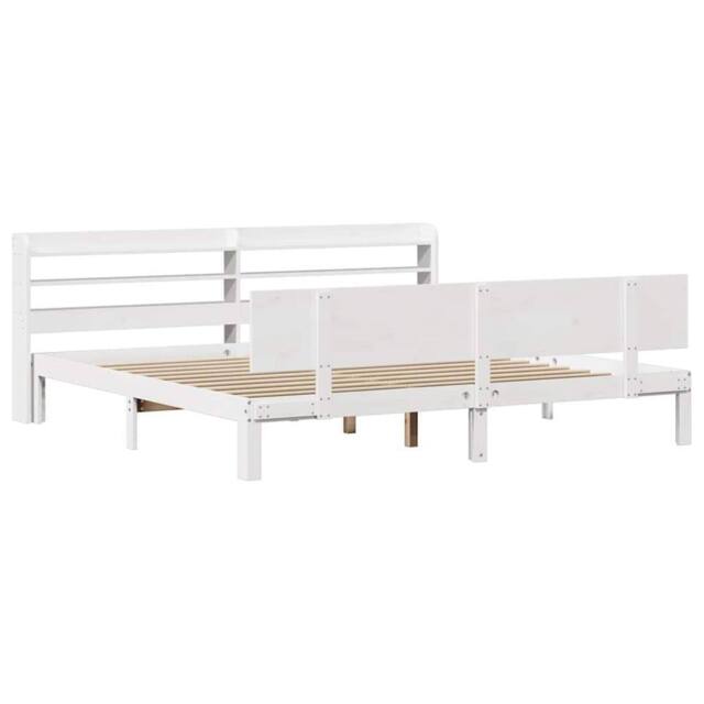 Berkfield Home Beautiful Bed Frame with Headboard without Mattress White 180x200 - Size: Super King - image 1