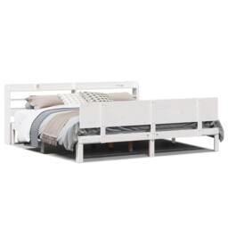 Berkfield Home Beautiful Bed Frame with Headboard without Mattress White 180x200 - Size: Super King - thumbnail 3
