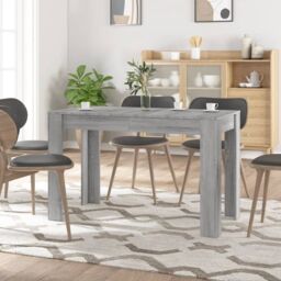Berkfield Home Dining Table Grey Sonoma 120x60x76 cm Engineered Wood - Size: 120 x 60 x 76 cm - thumbnail 1