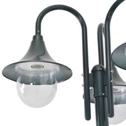 Berkfield Home Garden Post Light E27 220 cm Aluminium 3-Lantern Dark Green - thumbnail 4