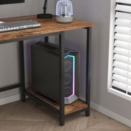 MCC Direct Computer Desk with 2 adjustable shelves 100cm Chicago in Black - thumbnail 4