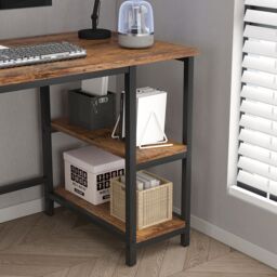 MCC Direct Computer Desk with 2 adjustable shelves 100cm Chicago in Black - thumbnail 3
