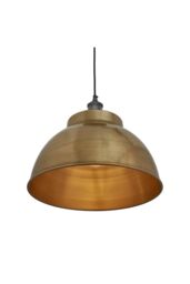 Industville Brooklyn Dome Pendant, 13 Inch, Brass, Pewter Holder in Bronze - thumbnail 3