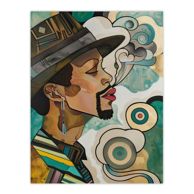 "Artery8 Minneapolis Sound Musician Trippy Portrait Wall Art Print - Size: W12"" x H16""" - image 1