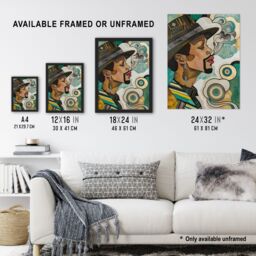 "Artery8 Minneapolis Sound Musician Trippy Portrait Wall Art Print - Size: W12"" x H16""" - thumbnail 3