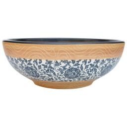 Berkfield Home Countertop Basin Multicolour Round Œ¶41x14 cm Ceramic in Black - Size: 41x14 cm - thumbnail 2