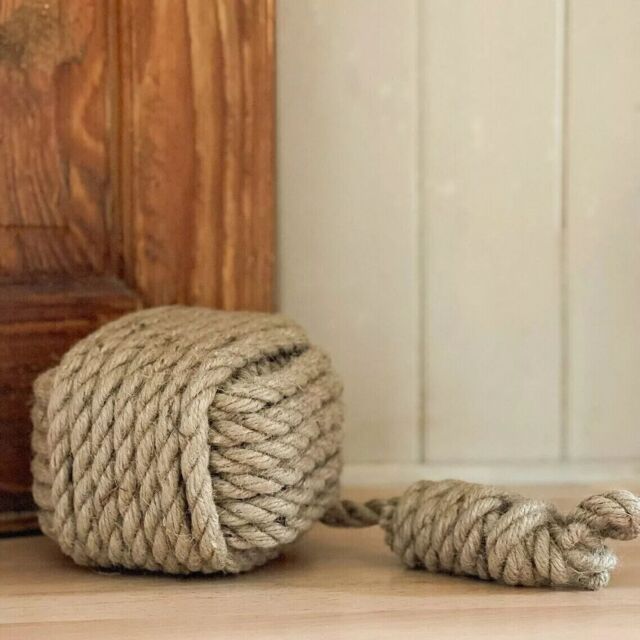 Marco Paul 1.5kg Jute Rope Ball Heavy Duty Door Stop 15cm in Beige - image 1