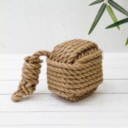 Marco Paul 1.5kg Jute Rope Ball Heavy Duty Door Stop 15cm in Beige - thumbnail 4