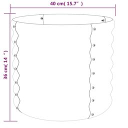 Berkfield Home Garden Planter Powder-coated Steel 40x40x36 cm Green - Size: 40 x 40 x 36 cm - thumbnail 4