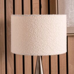 Ruma White Boucle Cylinder Shade for Table Lamps - Size: 12 inches - thumbnail 1