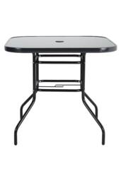 Garden Sanctuary Garden Steel & Tempered Glass Dining Table in Black - thumbnail 3