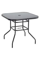 Garden Sanctuary Garden Steel & Tempered Glass Dining Table in Black - thumbnail 4