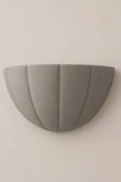 ValueLights Leonardo Scallop Curve Ceramic Flush Wall Sconce Light in Mid Grey - thumbnail 4