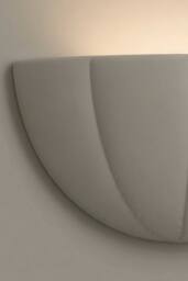 ValueLights Leonardo Scallop Curve Ceramic Flush Wall Sconce Light in Mid Grey - thumbnail 5