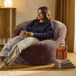 icon Orb Accent Chair Woven Chenille in Burgundy - thumbnail 2