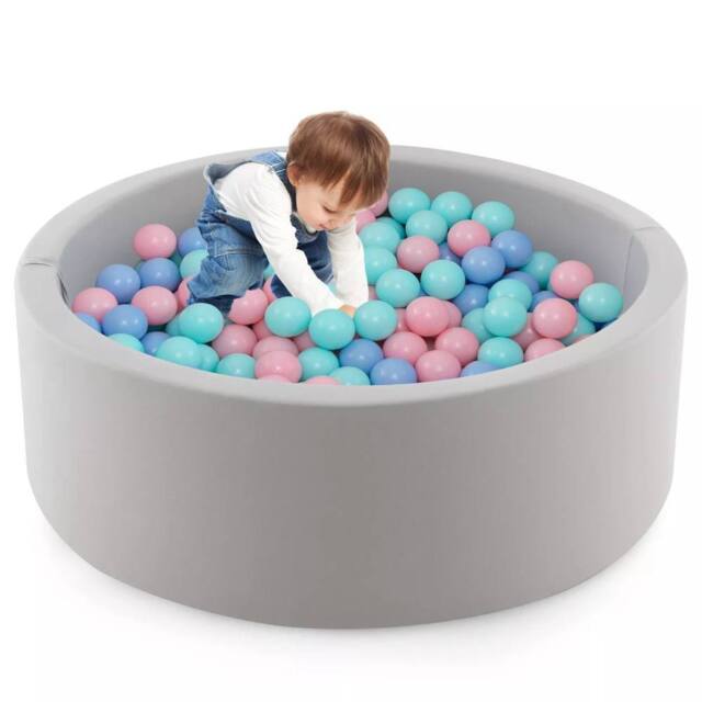Costway Toddlers Foam Ball Pit 90x30cm Soft Round Ball Pool Baby Playpen - Size: 90x30 cm - image 1