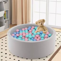 Costway Toddlers Foam Ball Pit 90x30cm Soft Round Ball Pool Baby Playpen - Size: 90x30 cm - thumbnail 4