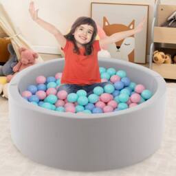 Costway Toddlers Foam Ball Pit 90x30cm Soft Round Ball Pool Baby Playpen - Size: 90x30 cm - thumbnail 3