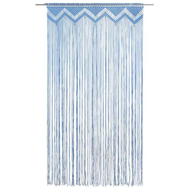 Berkfield Home Macrame Curtain Blue 140x240 cm Cotton - image 1