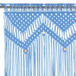 Berkfield Home Macrame Curtain Blue 140x240 cm Cotton - thumbnail 4