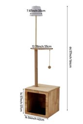 H&O Direct 2-in-1 Cat Climbing Frame Floor Lamp in Natural - thumbnail 3