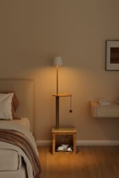 H&O Direct 2-in-1 Cat Climbing Frame Floor Lamp in Natural - thumbnail 2