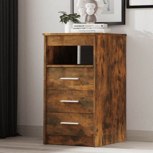 Berkfield Home Drawer Cabinet Smoked Oak 40x50x76 cm Engineered Wood in Brown - Size: 40 x 50 x 76 cm - image 1