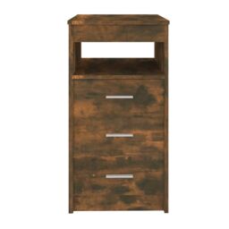 Berkfield Home Drawer Cabinet Smoked Oak 40x50x76 cm Engineered Wood in Brown - Size: 40 x 50 x 76 cm - thumbnail 5