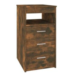 Berkfield Home Drawer Cabinet Smoked Oak 40x50x76 cm Engineered Wood in Brown - Size: 40 x 50 x 76 cm - thumbnail 2