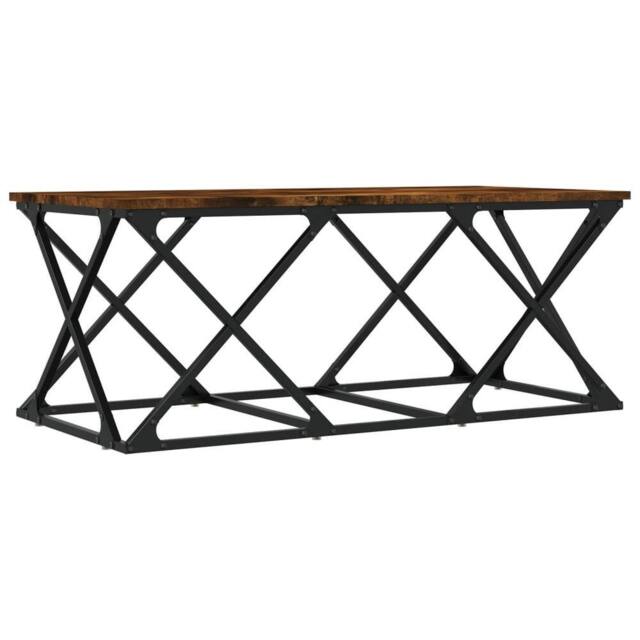 Berkfield Home Coffee Table Smoked Oak 100x49x40 cm Engineered Wood in Brown - Size: 100 x 49 x 40 cm
