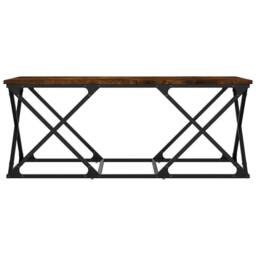 Berkfield Home Coffee Table Smoked Oak 100x49x40 cm Engineered Wood in Brown - Size: 100 x 49 x 40 cm - thumbnail 4