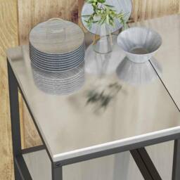 Berkfield Home Kitchen Storage Shelf with Storage Silver Galvanised steel - thumbnail 5