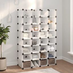 Berkfield Home Shoe Rack Transparent 93x36.5x140 cm PP in Clear - thumbnail 1