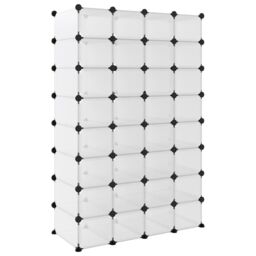 Berkfield Home Shoe Rack Transparent 93x36.5x140 cm PP in Clear - thumbnail 5