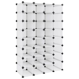 Berkfield Home Shoe Rack Transparent 93x36.5x140 cm PP in Clear - thumbnail 2