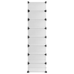 Berkfield Home Shoe Rack Transparent 93x36.5x140 cm PP in Clear - thumbnail 4