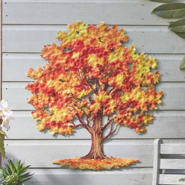 Marco Paul Large Outdoor Wall Decor Autumn Tree in Burnt Orange - image 1