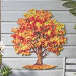 Marco Paul Large Outdoor Wall Decor Autumn Tree in Burnt Orange - thumbnail 1