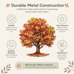 Marco Paul Large Outdoor Wall Decor Autumn Tree in Burnt Orange - thumbnail 5