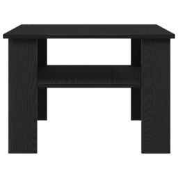 Berkfield Home Black Oak Coffee Table 60x60x42 cm Made of Engineered Wood - Size: 60 x 60 x 42 cm - thumbnail 7
