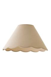 ValueLights Florie Natural Linen Large Taper Scallop Pastel Trim Lamp Shade & Bulb in Cream - thumbnail 6