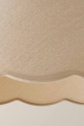 ValueLights Florie Natural Linen Large Taper Scallop Pastel Trim Lamp Shade & Bulb in Cream - thumbnail 5