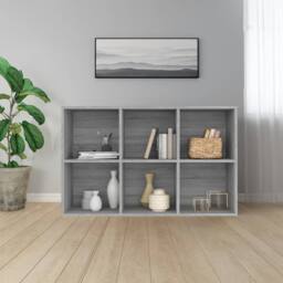 Berkfield Home Classic Book Cabinet/Sideboard Grey Sonoma 66x30x98 cm Engineered Wood - Size: 66 x 30 x 98 cm - thumbnail 4